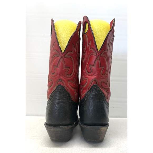 HONCHO BOOTS Men\'s Size 9.5 D Black & Red Leather Western main image 11